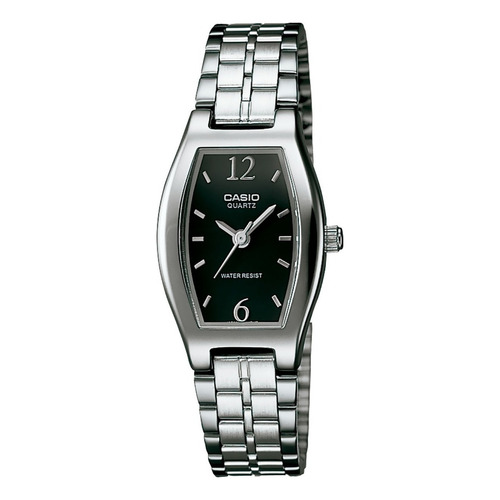 Reloj Casio Dress Silver Original Mujer Time Square Color de la correa Plateado Color del bisel Plateado Color del fondo Negro