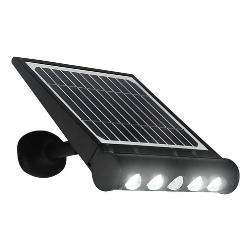 Lámpara Solar Arbotante Led 8w Luz Fria Sensor De Movimiento Color Negro