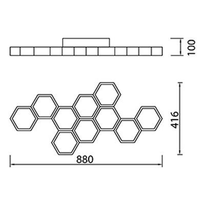 Plafon Led Panal 10 Luces High 54w Blanco Deco Moderno  