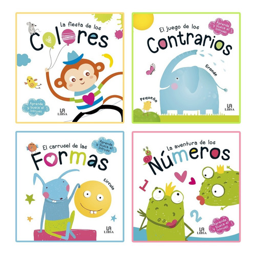 Colección Números, Formas Colores Y Contrarios Infantiles