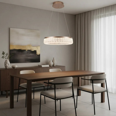 Colgante Aro Led Kirisa 8725 25w Calida Ø40cm Dorado Dorado