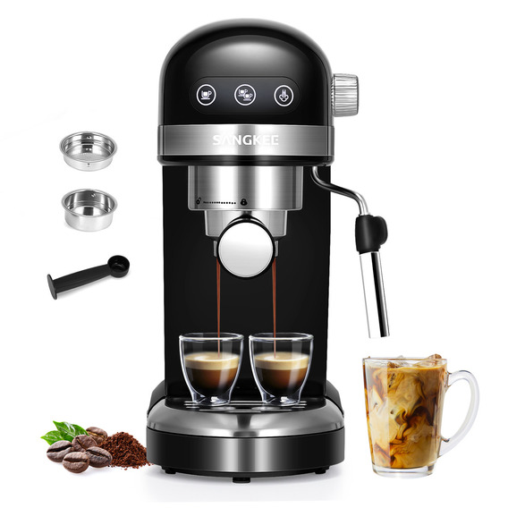 Máquina De Café Espresso Con Varita Espumadora De Leche, Compatible Con Café Molido, Compacta Cafetera Para Hogar, Capuchino, Latte, Macchiato, Control Táctil