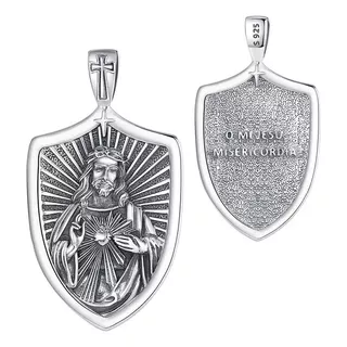 Colgante Sagrado Corazon De Jesus En Plata Fina 950