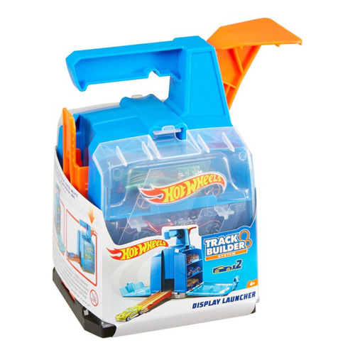 Hot Wheels Track Builder Lanzador Tramos Gcf92 Mattel Color Azul y naranja