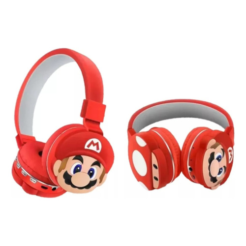 Audífonos inalámbricos OEM Mario Bros Ah-806 rojo