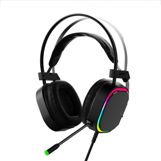 Audífonos Diadema Gamer Rgb Negro Con Led Rgb Usb 7.1 