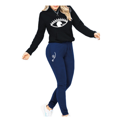 Conjunto Deportivo Jogger Sudadera Blusa Capucha Mujer Ojo