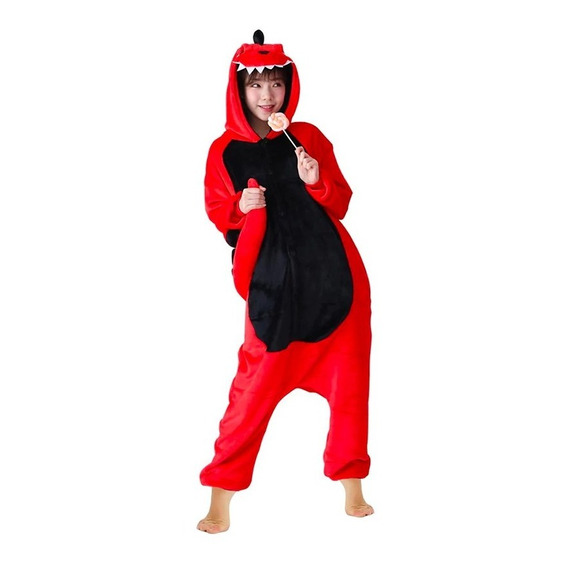 Pijama Dinosaurio Rojo Enterizo Kigurumi Adulto / Lhua Store