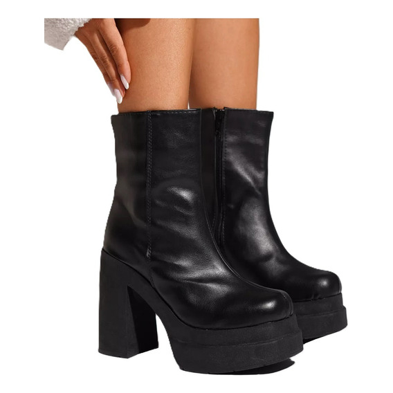 Botas Mujer Taco Doble Plataforma Altas Moda Araquina Kitty