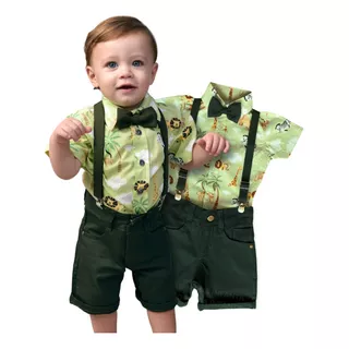 Roupa Safari Conjunto Temático Social Infantil Menino Promoç