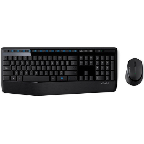 Kit de teclado y mouse inalámbrico Logitech MK345 Español de color negro