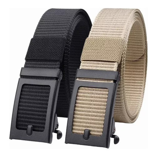 Cinturones Para Hombre Casual Paquete De 2 Cinturones De Gol Color Negro y Gray Talla 125