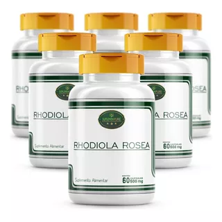 Rhodiola Rosea Cápsulas 500mg  6 Frascos Raiz De Ouro