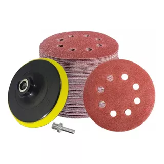 Lija + Base Velcro 125mm 100 Uni Redonda Roto Orbital Discos