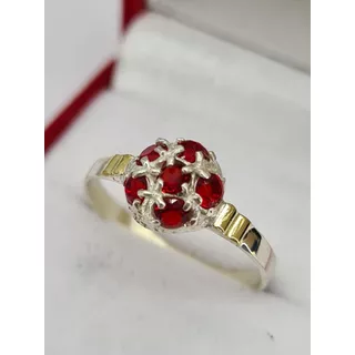 Anillo Frutilla Plata 925 Y Oro Hermosos 