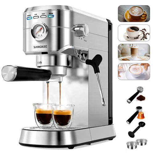 Sangkee Cafetera Espresso 20 Bar, Máquina De Café Espresso Con Varita  Espumadora De Leche, Compatible Con Café Molido/cápsulas Nespresso,  Compacta Cafetera Para Hogar,capuchino, Latte, Macchiato,1350w