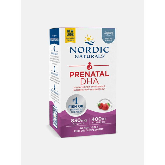 Nordic Naturals - Suplemento  Dha Prenatal Sabor Fresa 