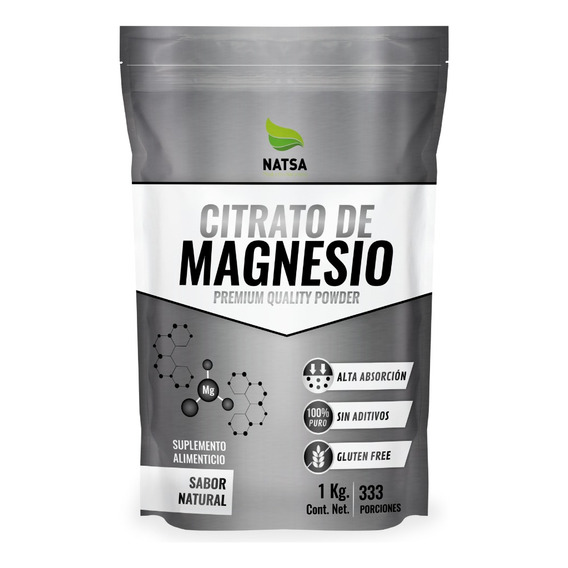 Citrato De Magnesio, Grado Alimenticio 1 Kg Sabor Natural