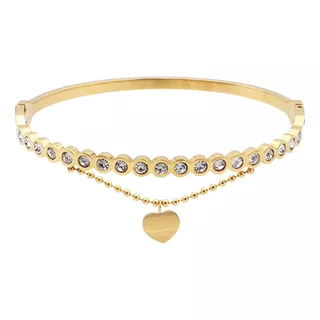 Bracelete Pulseira Folheada Cristal Swarovski Esposa C165