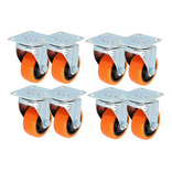 Kit De 8 Ruedas De Pvc Naranja Giratoria 3