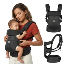 Bolsa Canguru Carregador Ergonômico Até 25kg Assento Aiebao Cor Preto