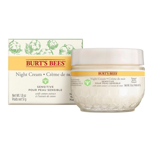Crema Facial De Noche Burt's Bees Sensitive 51 Gr