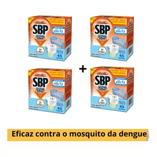 Kit Rep Elétrico Sbp 4 Ap + 4 Refil Inseticida Cheiro Suave 