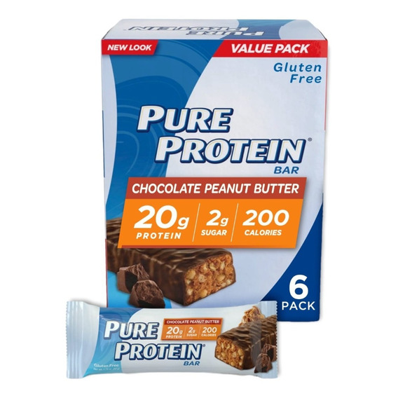 Box Pure Protein Bar - 6 Barras - Chocolate Peanut Butter