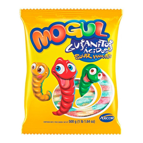 Mogul Gomitas Gusanitos Acidos X 500 Gr