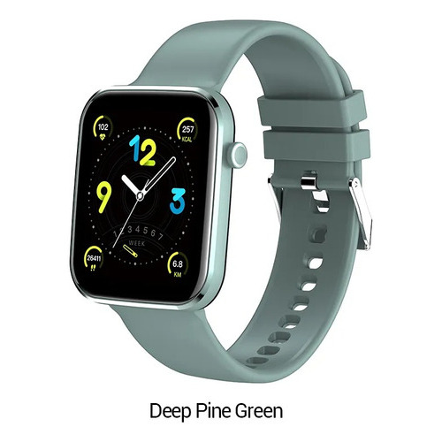 Smartwatch Reloj Inteligente Gravity Zl15 Ip67 1.69'' Ips Hd Color De La Caja Verde Diseño De La Malla Gel De Sílice
