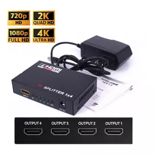 Splitter Hdmi De Video 1x4 4k 2k Divisor Amplificador Tv Hd