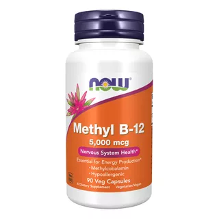 Suplemento En Cápsula Now  Nervous System Health Methyl B-12 5000 Mcg Vitamina B12 En Pote 90 Un