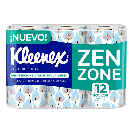 Kleenex zenzone papel higiénico 12 rollos