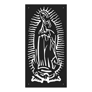 Virgen De Guadalupe En Acero Para Porche Quintas 90x40 Color Negro