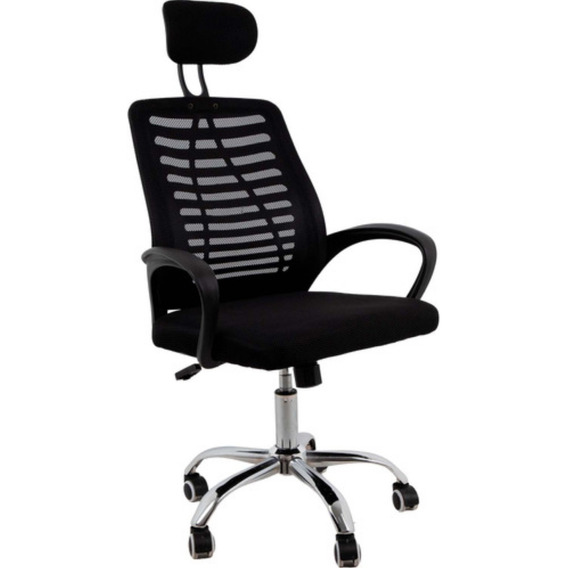 Silla De Escritorio Ergonómica Tapizado De Mesh Reclinable Color Negro