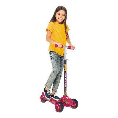 Patinete Skatenet Max Led Pink Brinquedo Menina- Bandeirante