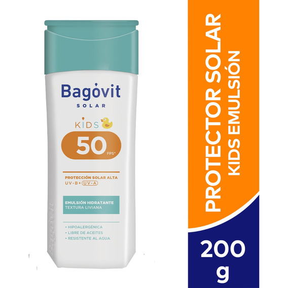 Protector Solar Bagovit Kids Emulsion Hidratante Fps50 200ml