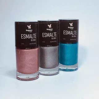 3 Esmaltes Holograficos, Nail Art Faguer Manicuria