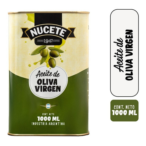 Aceite De Oliva Virgen Nucete En Lata 1000 Ml