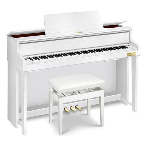 Piano Digital Hibrido Casio Gp310 Mueble Tabure Alta Gama Color Blanco