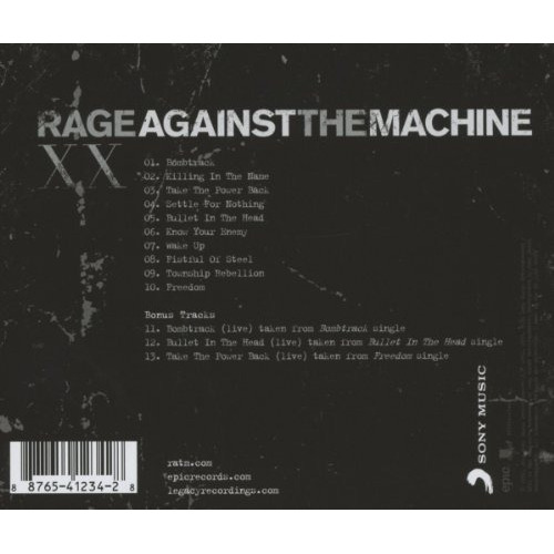 Rage Against The Machine Xx 20th Anniversary Edition Cd