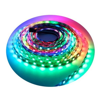 Cinta Led Rollo 5 Metros Rgb Exterior Siliconada Con Fuente