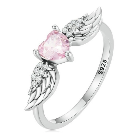 Anillo Alas Ángel Cristal Para Mujer Fabricado En Plata 925