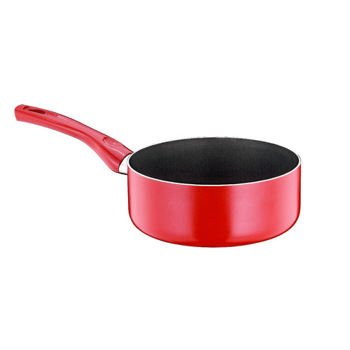 Cacerola Con Mango Papilla, Olla Aluminio Antiadherente 18cm Color Rojo