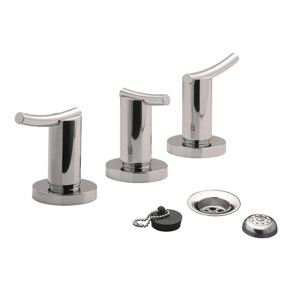 Griferia De Bidet 3 Agujeros Lever Cromo Fv Libby 295/39 Acabado Brillante