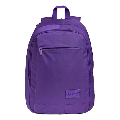 Mochila American Tourister Bridge 2at Color Violeta oscuro Diseño de la tela Liso