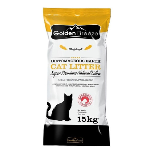 Piedras Golden Breeze Natural Super Premium 15kg Para Gato x 15kg de peso neto