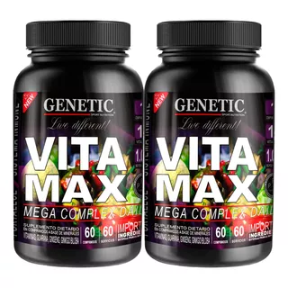 N1 2 Vita Max 60tabs Vitaminas Guarana Ginkgo Biloba Genetic