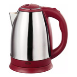 Chaleira Elétrica Jarra Aço Inox 110v Café Chá 1.8l Bule Cor Bordô