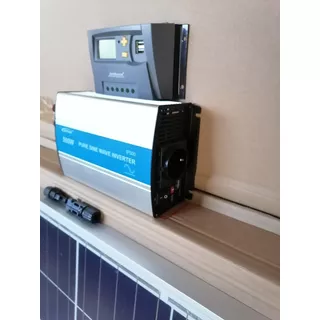 Kit Solar Panel 100w + Regulador 10a + Inversor 500w Tiendas